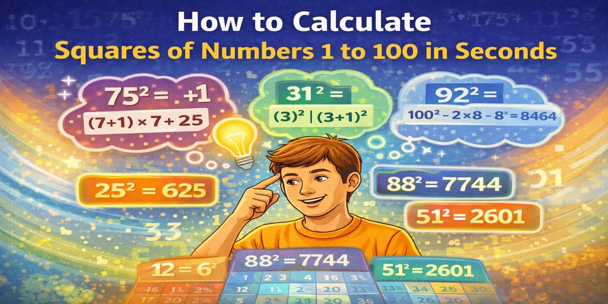 How to Calculate Squares of Numbers 1 to 100 in Seconds