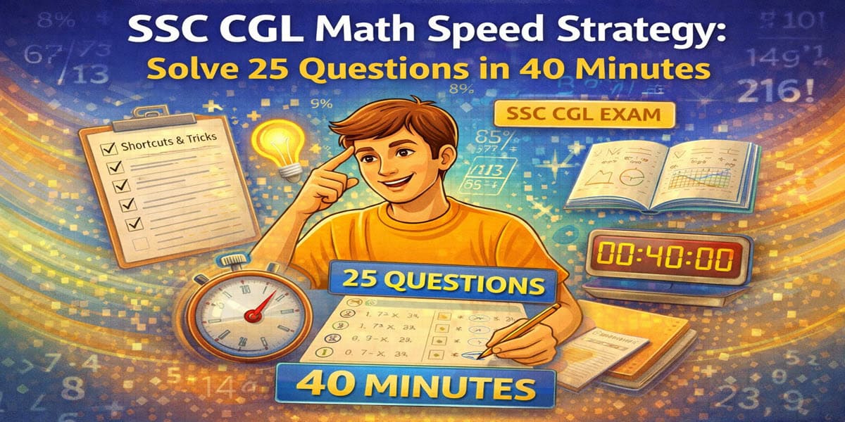 SSC CGL Math Speed Strategy: Solve 25 Questions in 40 Minutes