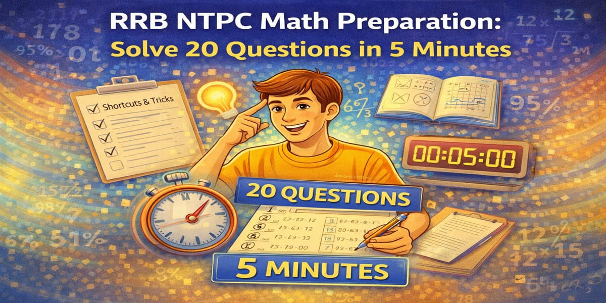 RRB NTPC Math Preparation: Solve 20 Questions in 5 Minutes