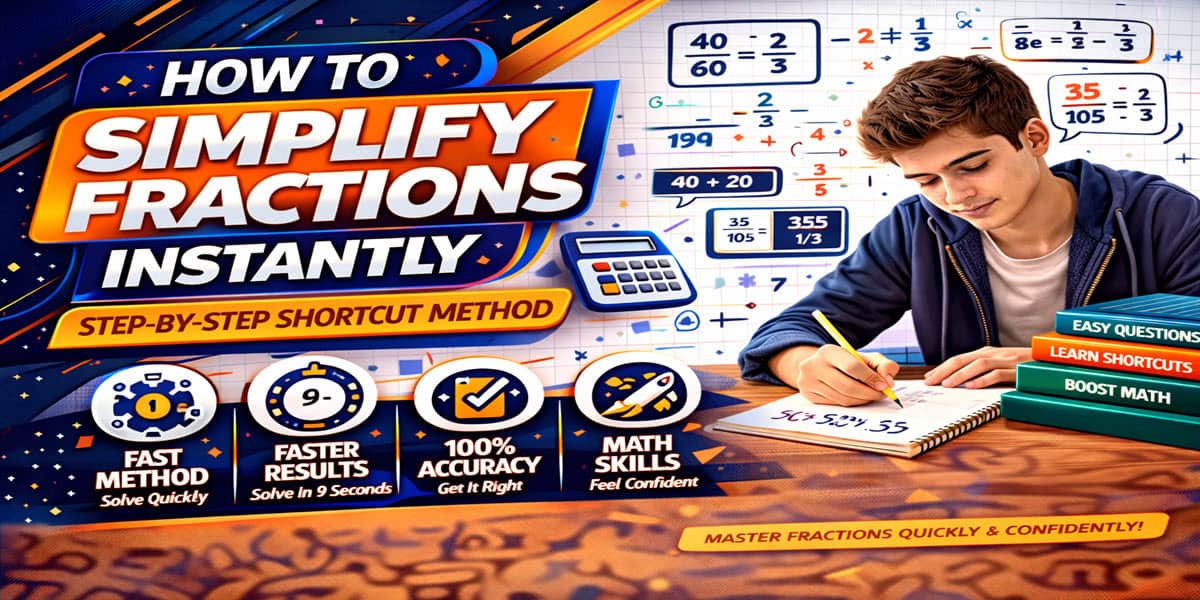 How to Simplify Fractions Instantly — Step-by-Step Shortcut Method