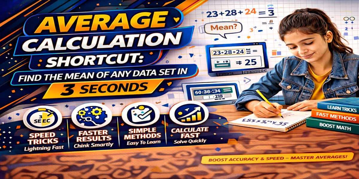 Average calculation shortcut to find mean in 3 seconds for exams