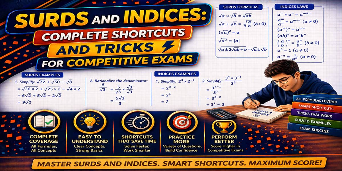 Surds and Indices: Complete Shortcuts and Tricks for Competitive Exams