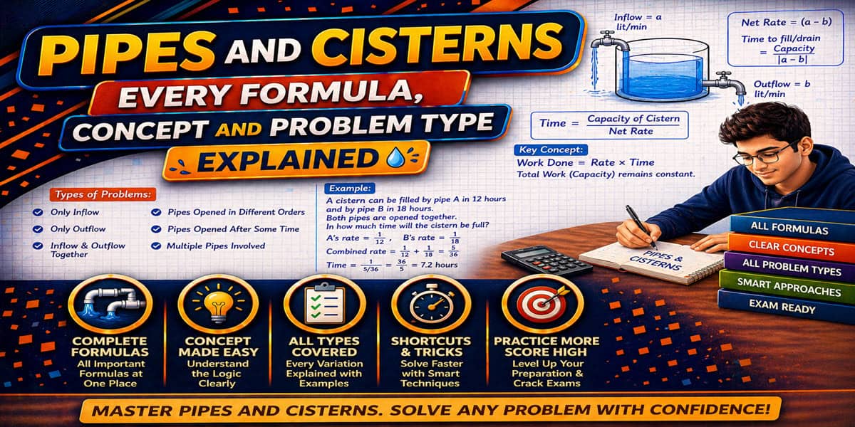 Pipes and Cisterns: Every Formula, Concept and Problem Type Explained