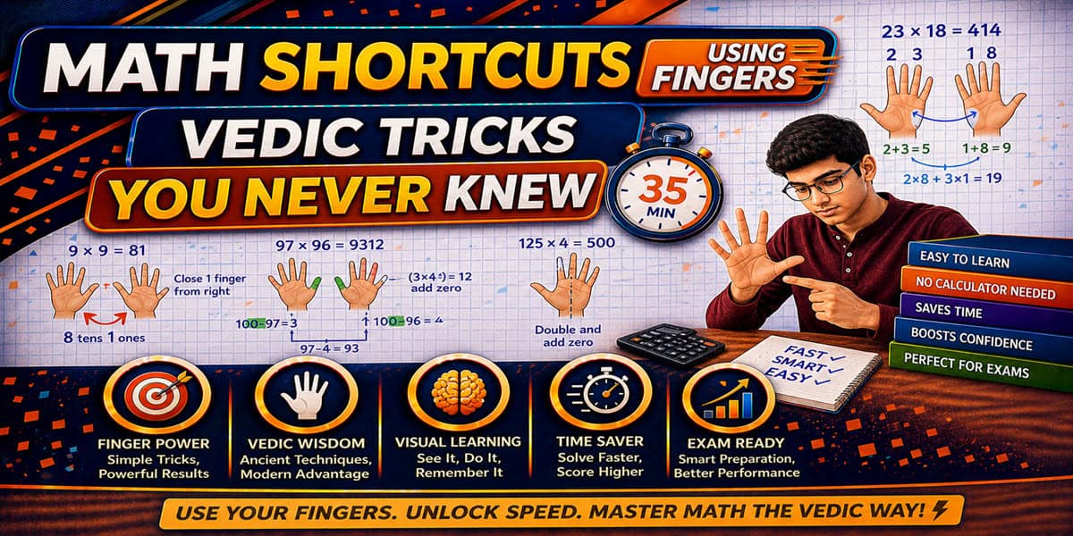 Math shortcuts using fingers and Vedic tricks guide
